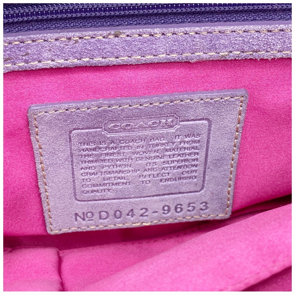 Coach Y2K Rare Pink and Purple Tweed Handbag DISCONTINUED - Picture 10 of 11